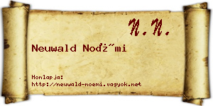 Neuwald Noémi névjegykártya